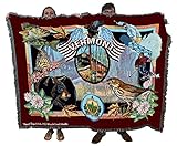 Pure Country Weavers State of Vermont Blanket by Dwight D Kirkland - Gift Tapestry Throw Woven from Cotton - Made in The USA (72x54)