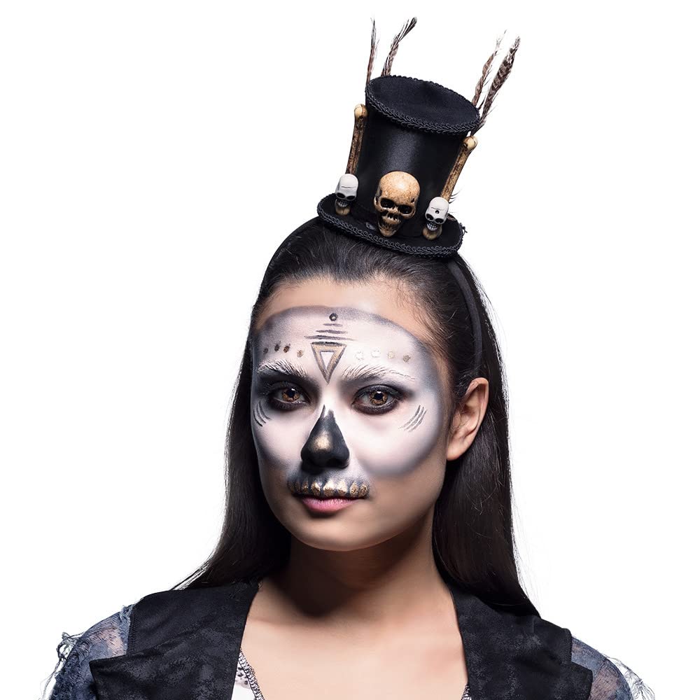 Boland 72278, Tiara Voodoo Headband with Mini Hat and Skull, Mami Wata, Miracle Healer, Headwear, Accessory, Halloween - Image 2