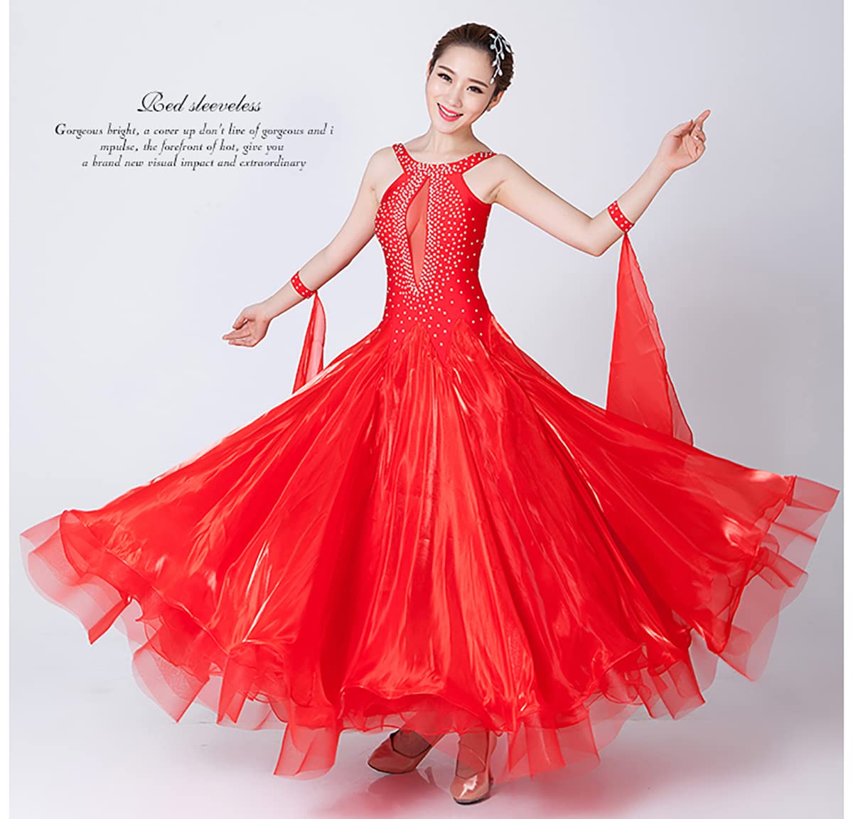 Walzer Tanzkleidung for Damen Tango-Übungskleid Performance Kleider National Standard ärmellos Modern Dance Praxis Kleidung Sommerkleid Damen Ballsaal Leistung Tanzkleider