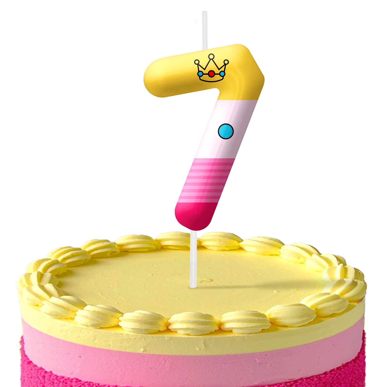 Pink Cartoon Birthday Candles, Number 7 Candle Pink Themed Birthday Party Supplies, 2.4 inch Birthday Candles for Cake Topper Party Decorations, Birthday Decorations for Boys Girls (Number 7)