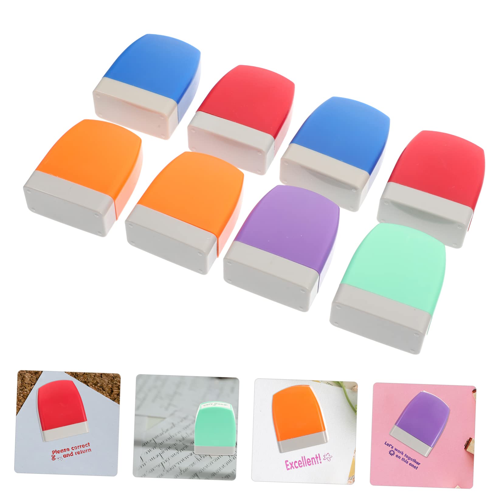 GALPADA Set da 8 Timbri Colorati per Insegnanti Piccoli Riutilizzabili Timbri Multifunzione per Osservazioni Compiti e Stimolare Ragazzo Ragazza in Classe