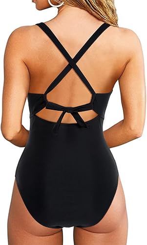 Miniatura 2 de MOOSLOVER Traje de baño sexy de una pieza para mujer, con control de abdomen, monokini