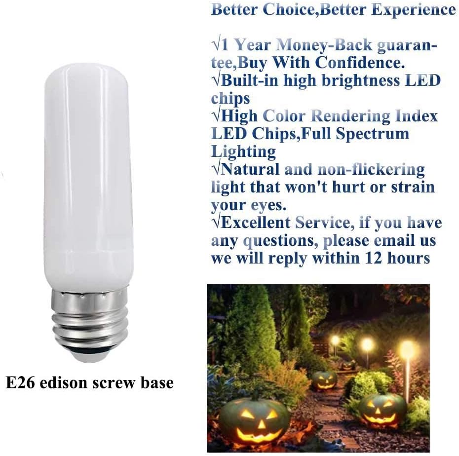 LED Flame Light Bulb E26 Edison Screw Base 3W 2 Mode LED Flickering Bulb Medium Flame Tip Vintage Chandelier Flame Bulbs for Lantern Bar Party Christmas Decorations (E26-2 Pack)