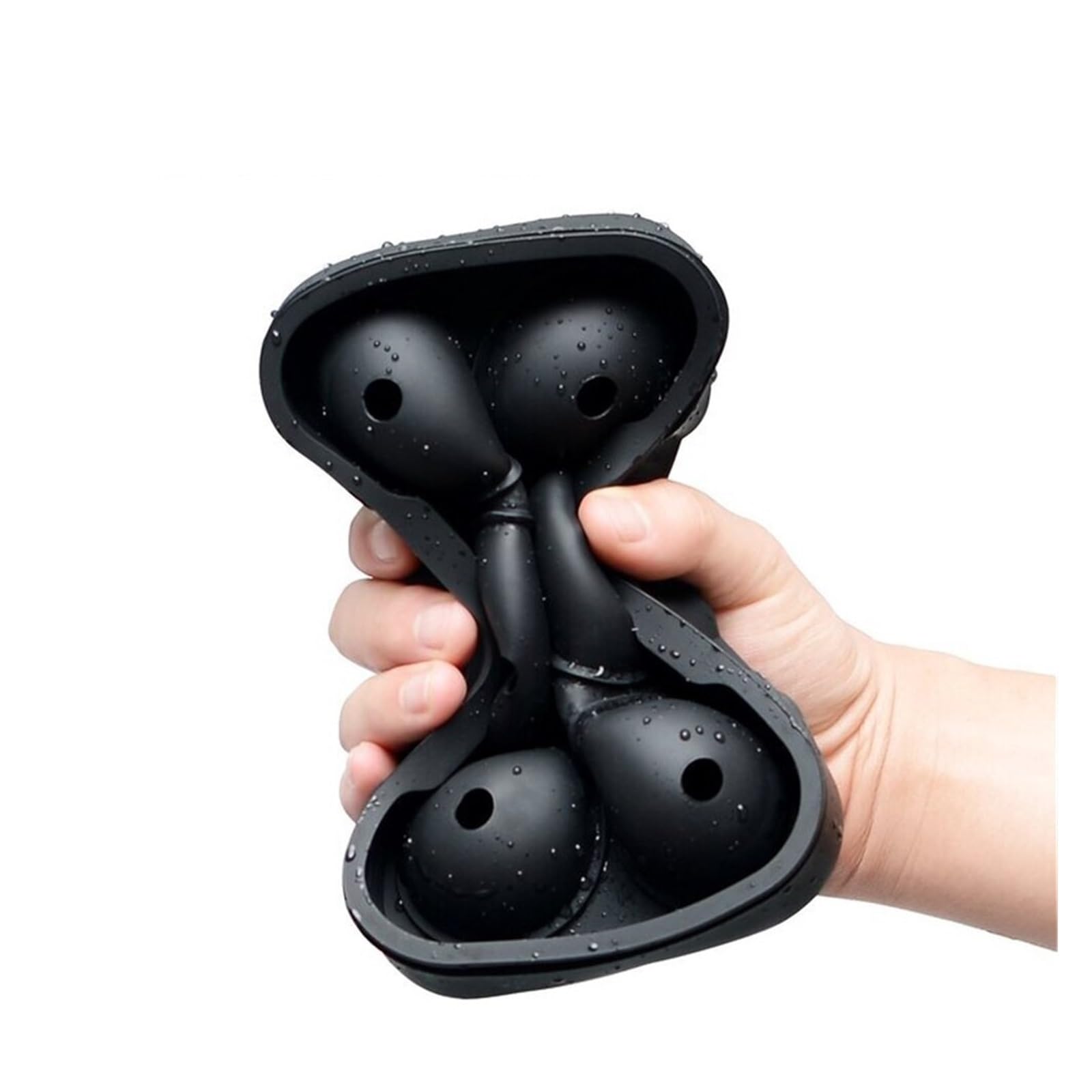 Vassoio per cubetti di Ghiaccio Vassoi in Silicone Sphere Ball Maker con Coperchio per Whisky e Cocktail Bourbon Riutilizzabile e Senza BPA (Color : Black 6 Holes)