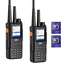 KSUN 4G POC Network Radio with 1 Year Pre-Paid SIM Card Walkie Talkies Long Range 5000 Miles, Handheld UHF Dual Mode & Antenna Relay Function,Gifts for Outdoor Hiking, Camping KSUN CT58 (2 Pack)