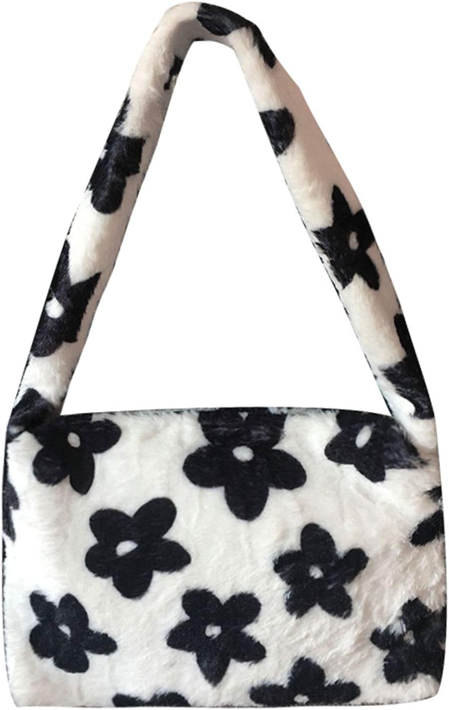 IOOI Women Leopard Print Clutch Handbag Plush Faux Fur Cow Shoulder Crossbody Bag Tote Satchel Purse