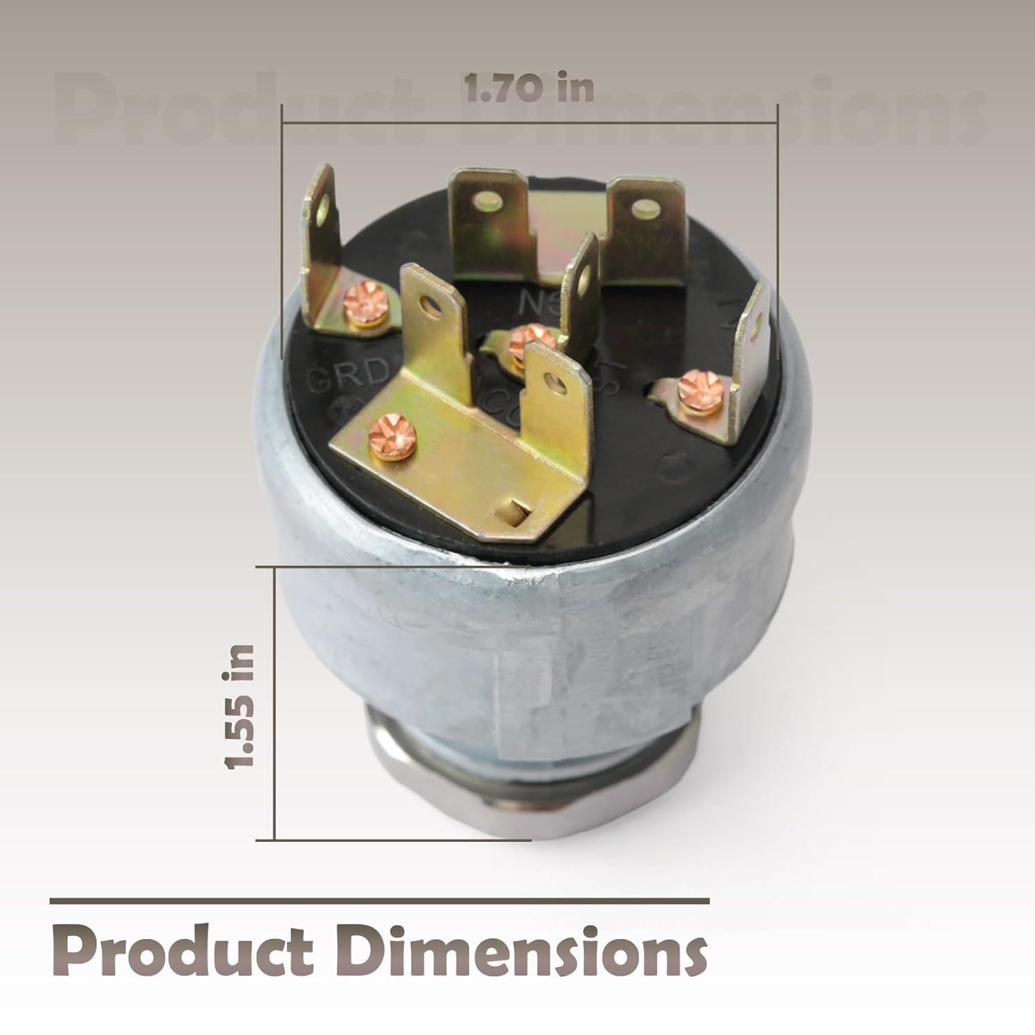 4292483 Ignition Starter Switch Replacement for Clark for Hyster TO015B Forklift for Pollak 31-297 3 Position Ignition Switch Assembly Lock Cylinder with 2 Keys Replace 2782017