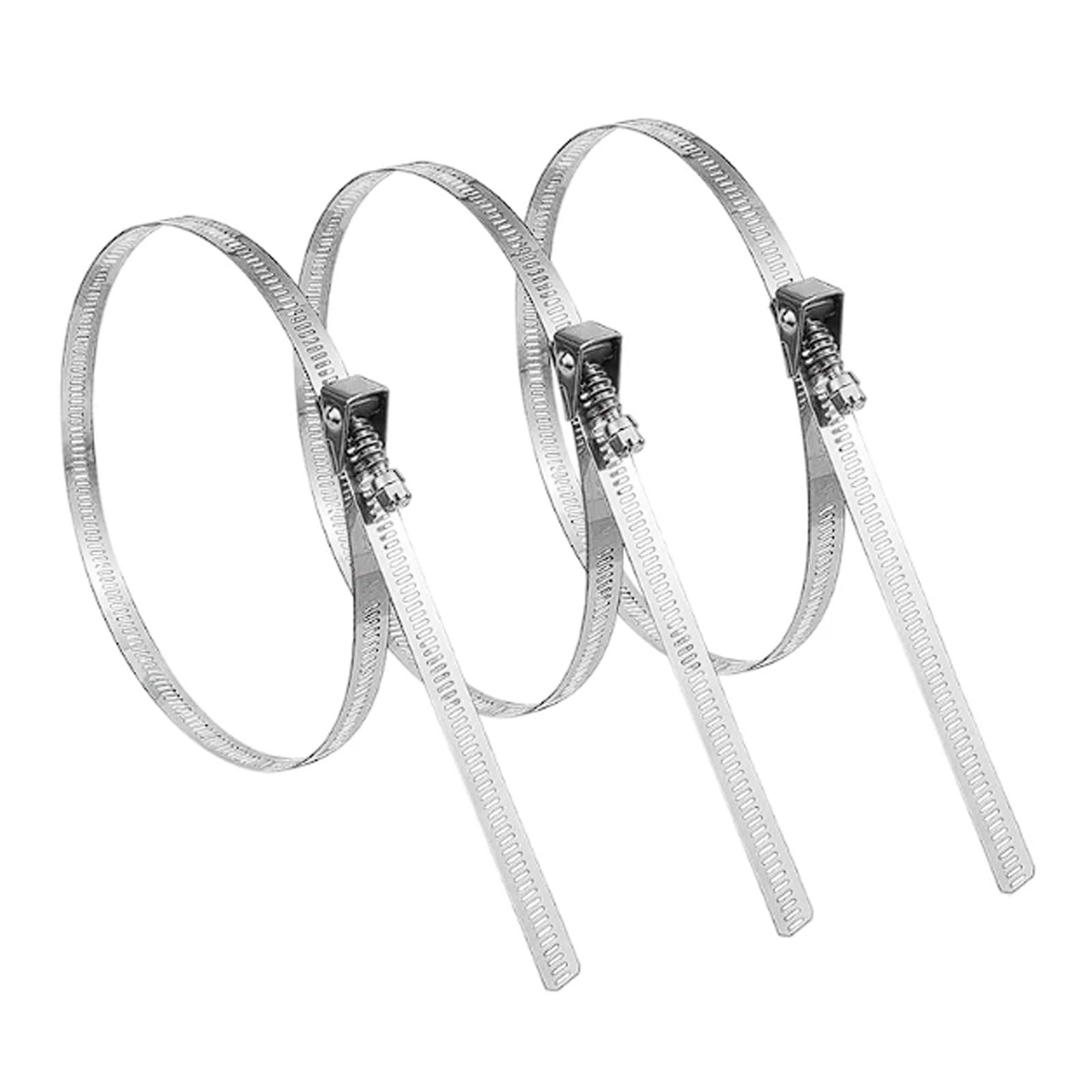 Fascette in acciaio inox 304, confezione da 10 fascette stringitubo e fascette per tubi acqua, cappe, tubi gas, clip metalliche Fibbia di fissaggio(12.6 * 300 * 0.6mm)