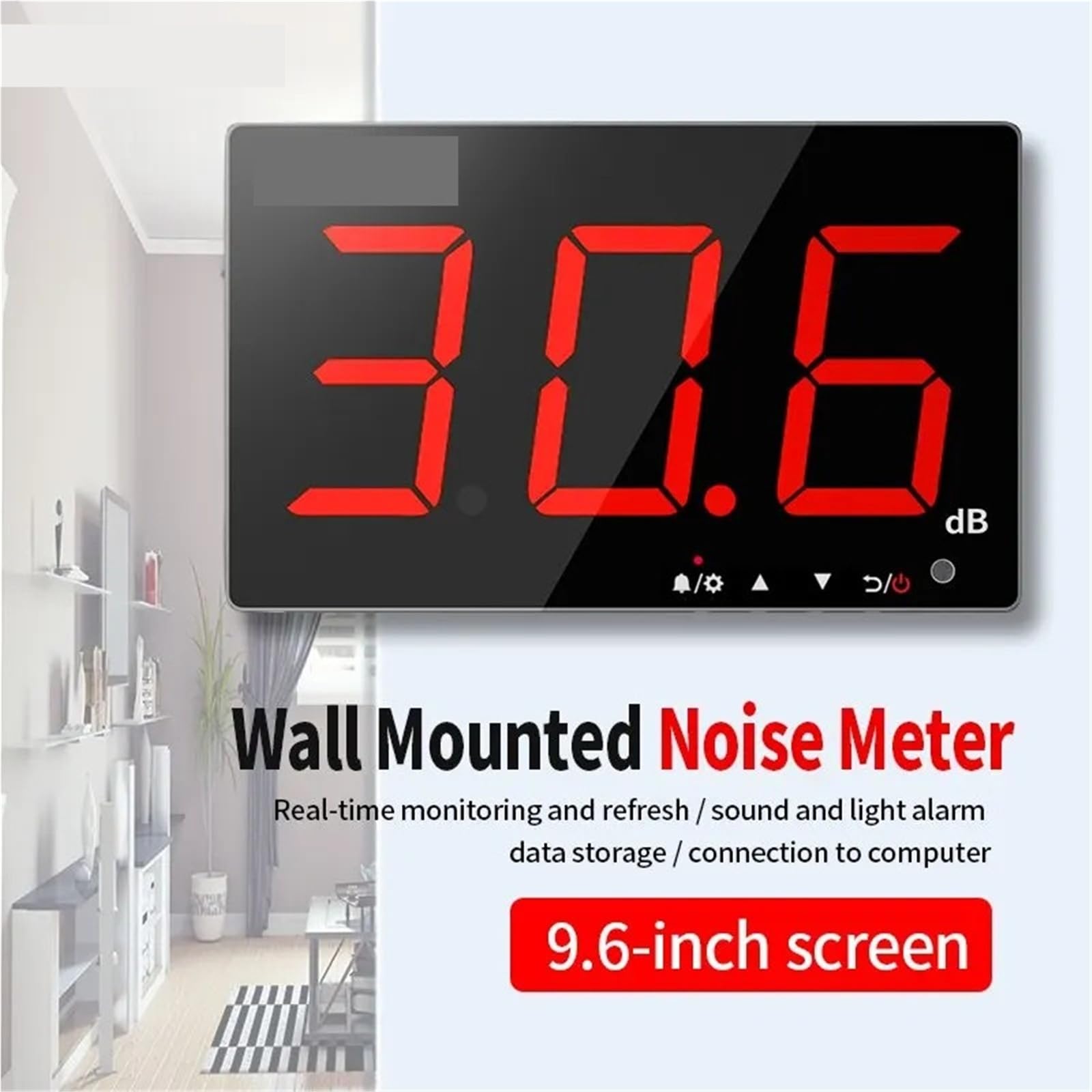 Medidor de nivel de sonido, Sonómetro digital de 30-130 dB, decibelímetro pared, detector ruido, profesional(525A)