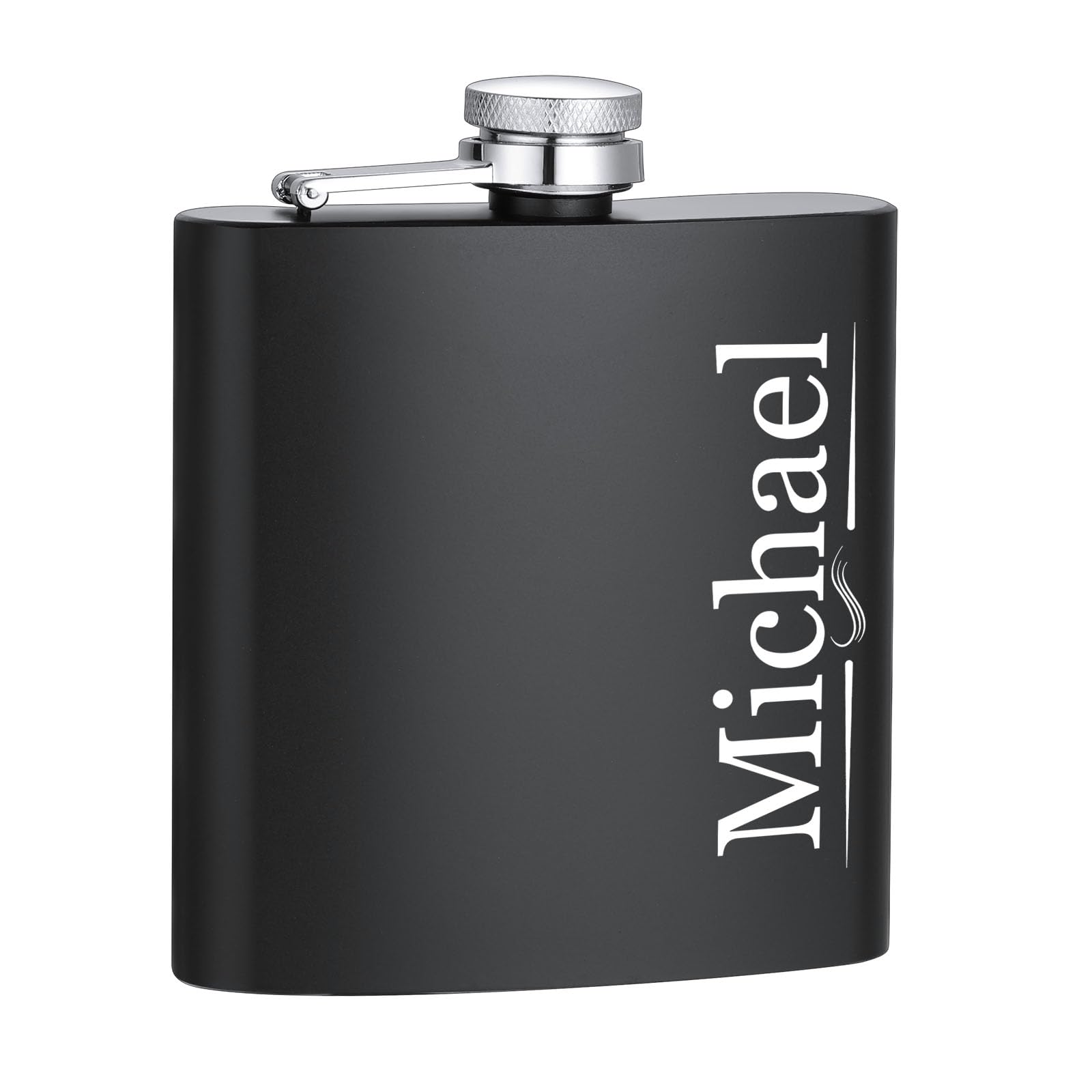 INBLUE Personalized Engraved Text/Names 6/8oz Stainless Steel Hip Flask Set with Shot Glasses Funnel for Best Man Customized Groomsmen Wedding Gifts for Bachelor Party Favors - B1