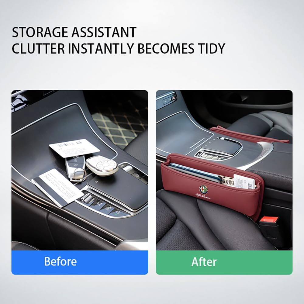 Portaoggetti Per Auto Alfa Romeo - Organizer In Pelle Per Giulia, Stelvio, Giulietta, Impermeabile - Foto 8