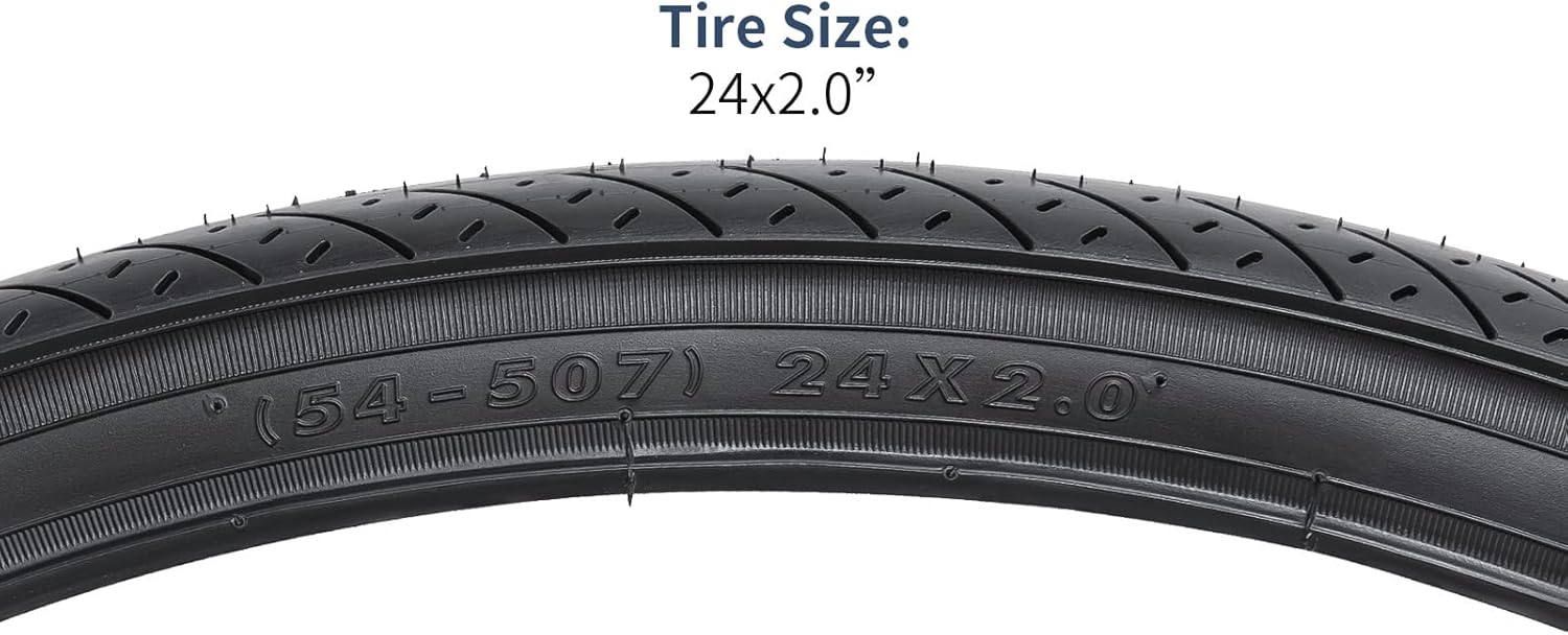 YUNSCM 2-PCS 24" Road Bike Tires 24 x 2.0/54-507 Compatible with Road Bike 24x2.0 Bike Bicycle Tires (Y-815)