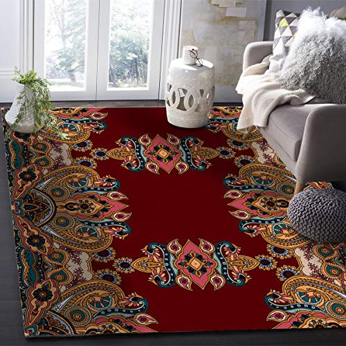 Rugs For Living Room, Colorful Batik Cloth Area Rug 2X3Ft, Non-Slip Comfy Carpet For Bedroom Decor, Area Rugs For Cute Room Decor, Washable Rug Room Decor Aesthetic #TOP4