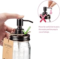 Vista 6 de Amolliar Dispensador de Jabón Líquido para Tarro de Albañil, Tapa de Bomba de Reemplazo de Acero Inoxidable Resistente a la Oxidación, Linda