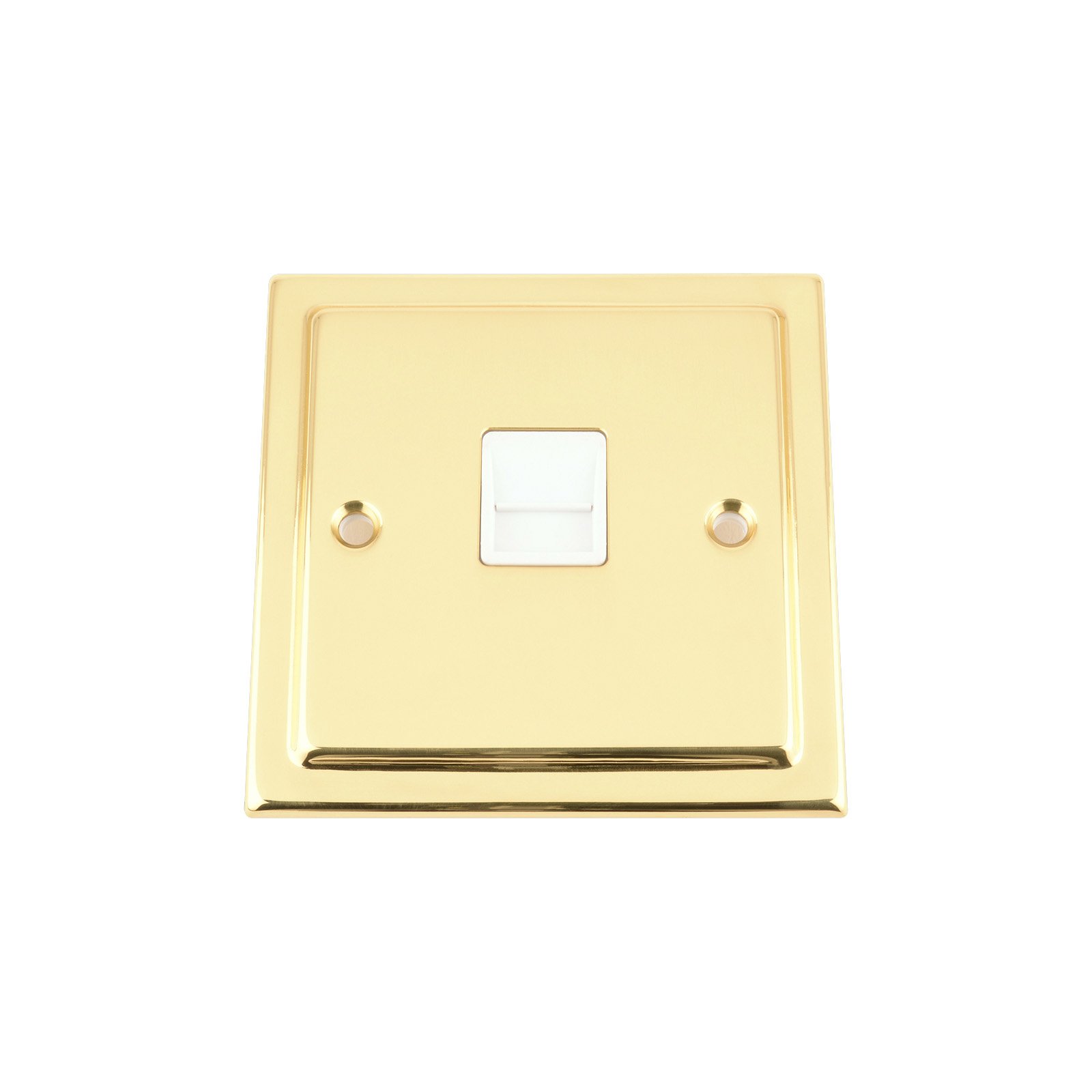 Master Telephone BT Plug Socket - Victorian Polished Brass - White Insert