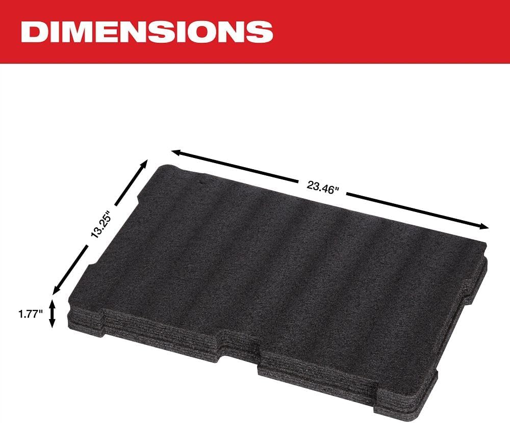 MILWAUKEE'S Foam Insert,23-15/32" L x 1-25/32" H (48228451)