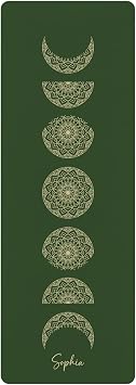 Personalized Moon Yoga Mat, Custom Microfiber Suade Top Yoga Mat, Non Slip Customized Hot Yoga Mat, Meditation Mat, 3mm Thick Yoga Mat with Strap, Eco Friendly Exercise Mat for Women, Home Workout