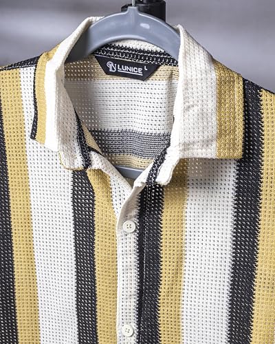 Image of Lunice Crochet Regular Fit Shirt for Men| Regular Fit Shirt for Men| Men Stylish Regular Fit Shirt | Men Printed Regular Fit Shirt