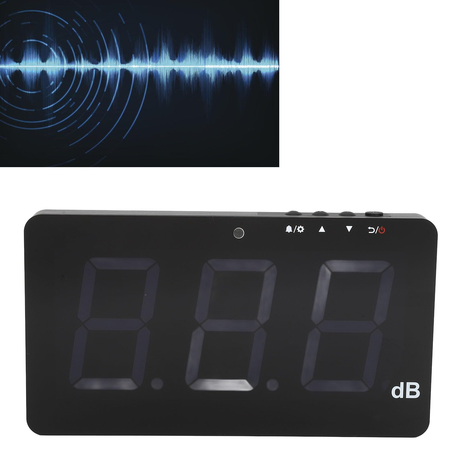 Digitales Schallpegel-Messgerät mit Dezibel-Messung, 24,4cm LCD-Display, 30-130dB Messbereich, 3600mAh Akku für Büro Fabrik Zuhause Wandmontage möglich