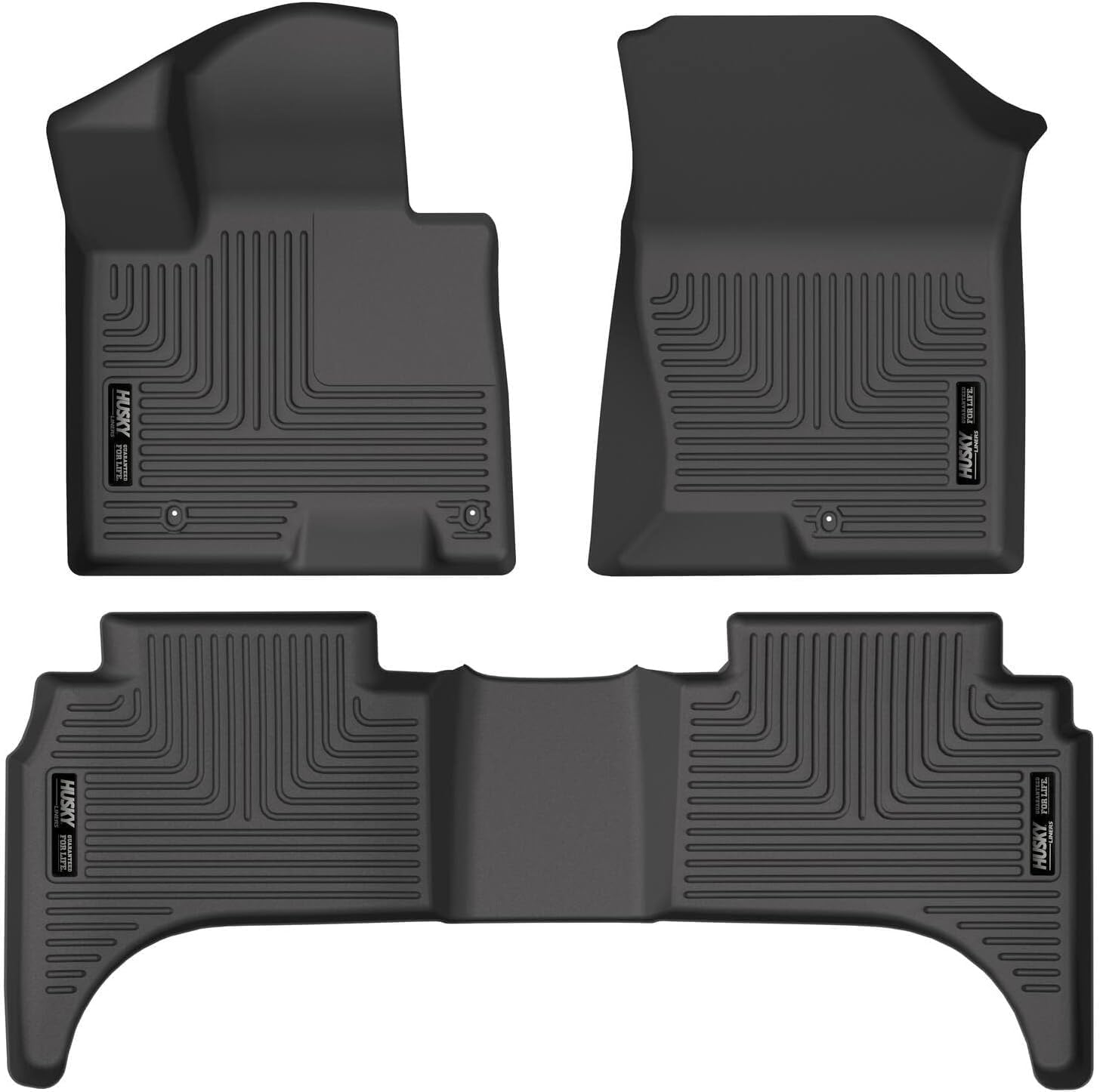 Husky Liners Weatherbeater Floor Mats | Fits 2022-2026 Hyundai Santa Cruz | Front & 2nd Row, 3-pc Black - 95531