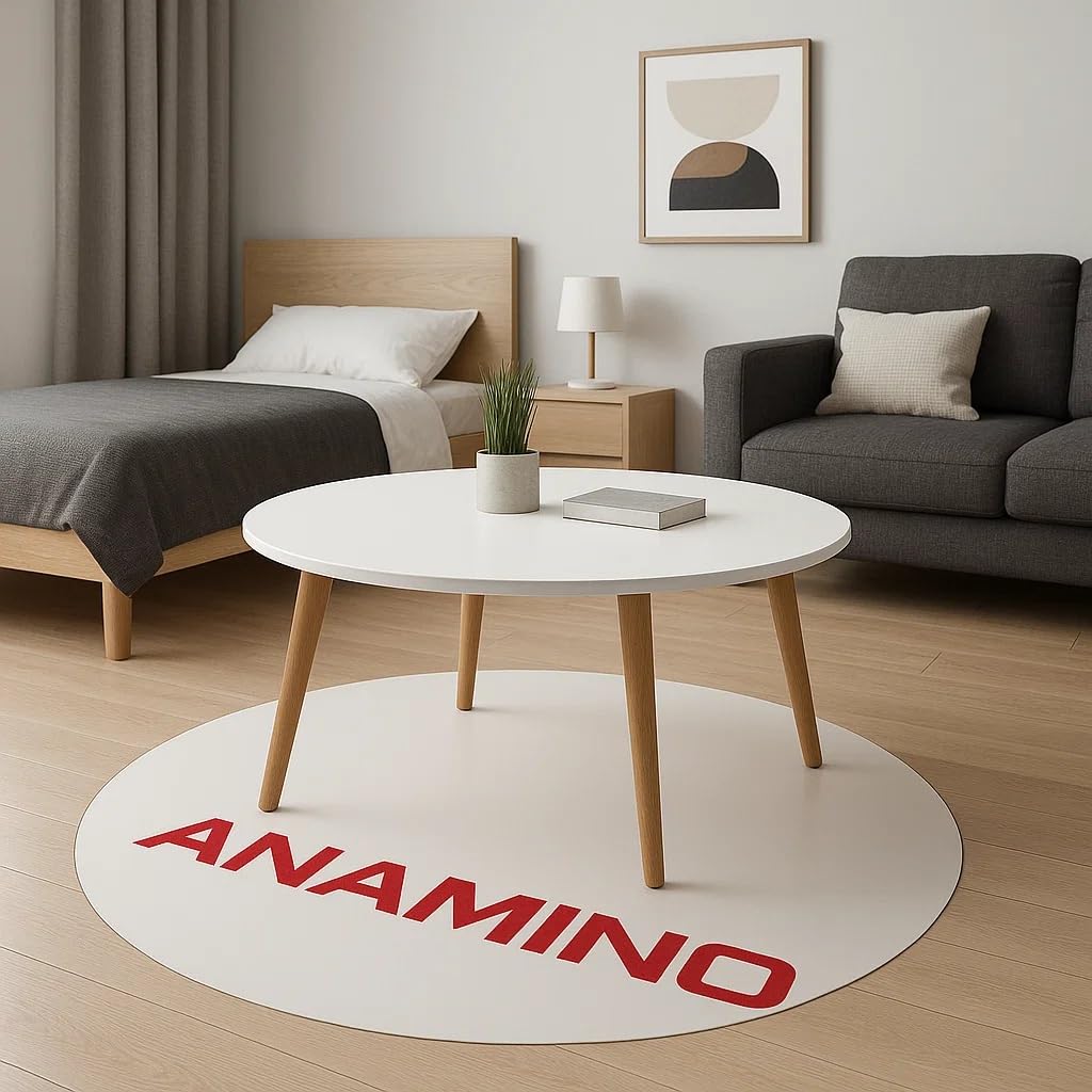 Anamino® 4 Leg 24 Inch’’ Round Coffee Table Modern Home Decor Center Table Coffee Table for Living Room, Bedroom & Home Office (White)