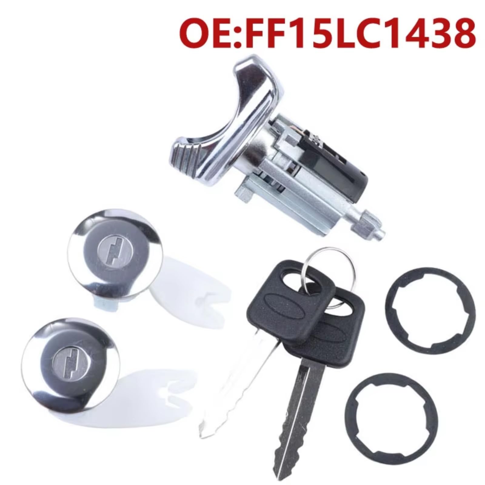 Interruptor De Cilindro Cerradura De Encendido Con 2 Accesorios Clave Coche Compatible Con Ford Para F250 F350 1992-1995 OE FF15LC1438 C42150 Cilindro encendido con llave
