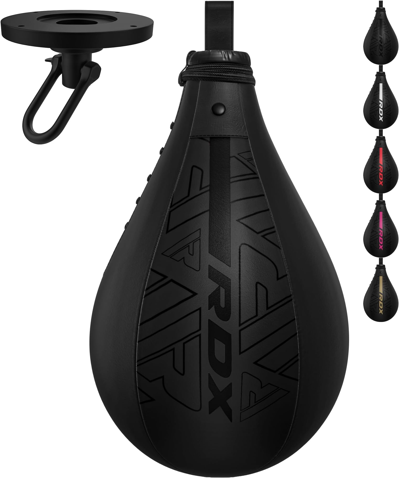 RDX Speed Bag Boxing Ball, Maya Hide Leather Dodge Striking Target with Additional Bladder, MMA Muay Thai Punching Workout Kicking Martial Arts Training Home Gym Exercise Speedball