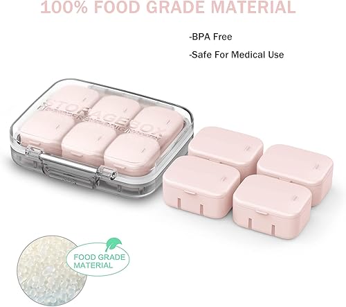 Miniatura 4 de SOFISO Organizador de medicamentos de viaje de 46 de rejilla, organizador de píldoras de 10 días, pastillero portátil, impermeable, estuche de