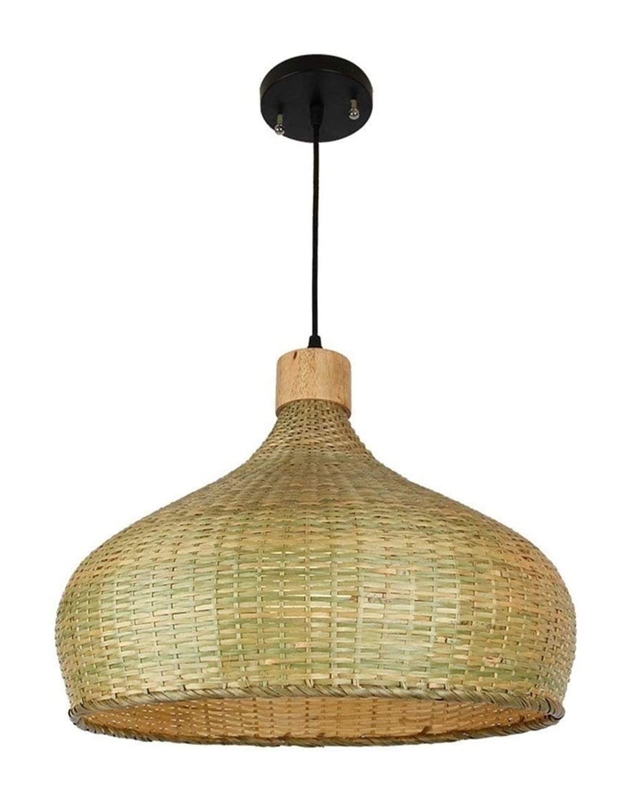 Chandelier en bambou réglable pour adoucir l'éclairage direct du salon