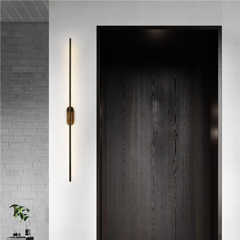 SXECAEPS Modern Linear Wall Sconce Black Minimalist Long Strip Wall-Mounted Light 3000K Wash Lamp Fitting Fixture for Living Room Bedroom Dining Hallway(95cm)