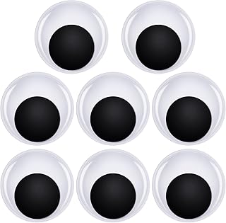TOAOB 8pcs Large Googly Wiggle Eyes with Self Adhesive 2 Inch Giant White Plastic Sticker Eyes for DIY Crafts Scrapbooking...