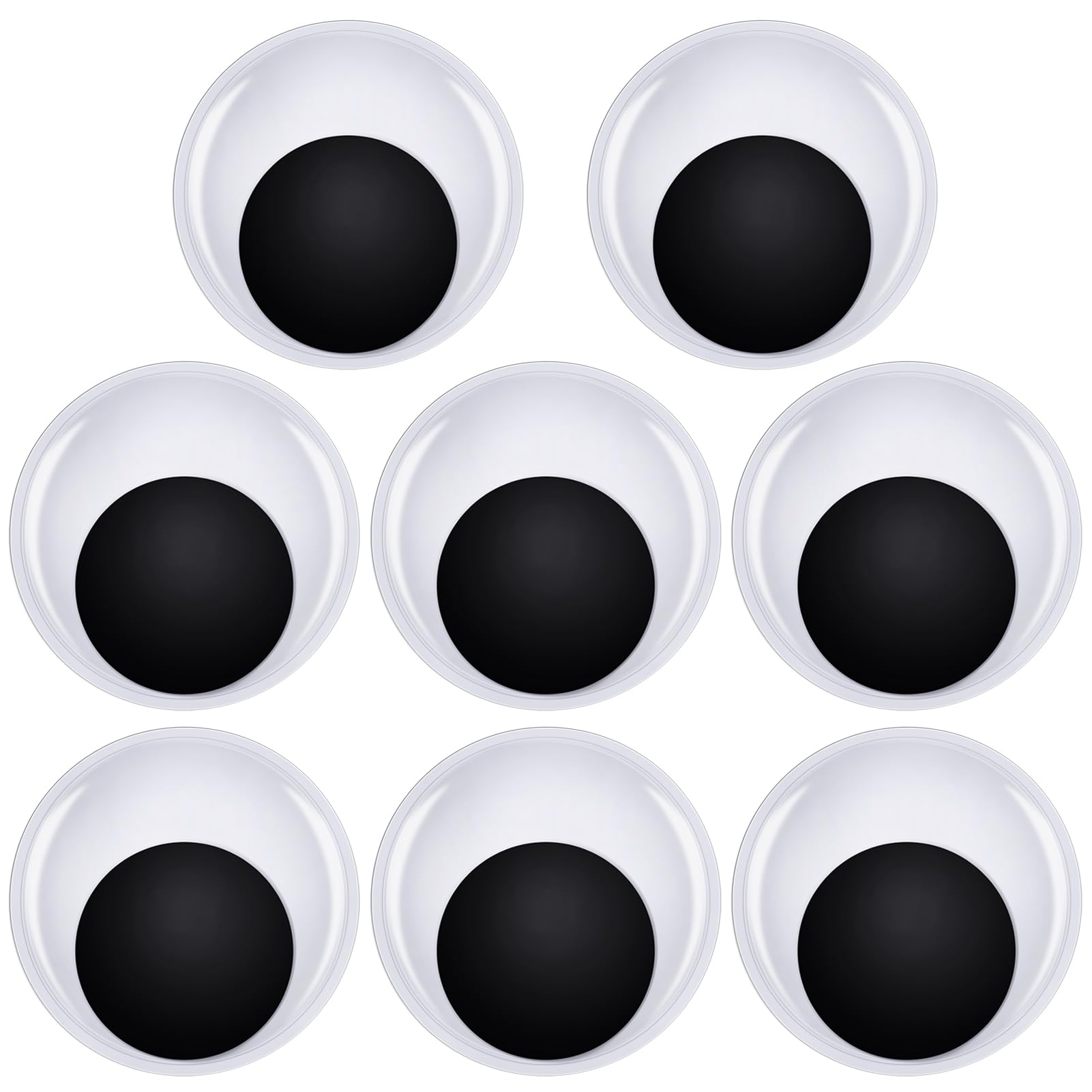 TOAOB 8pcs Large Googly Wiggle Eyes with Self Adhesive 2 Inch Giant White Plastic Sticker Eyes for DIY Crafts Scrapbooking Decoration
