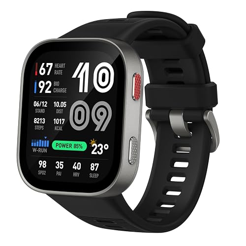 Amazfit Bip Max 50 mm Montre Connectée, Écran AMOLED 2,07",