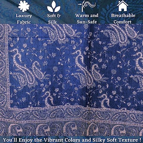 SILVERFEVER Silver Fever Pashmina - Jacquard Paisley Shawl - Stylish Scarf - Double Sided Wrap3