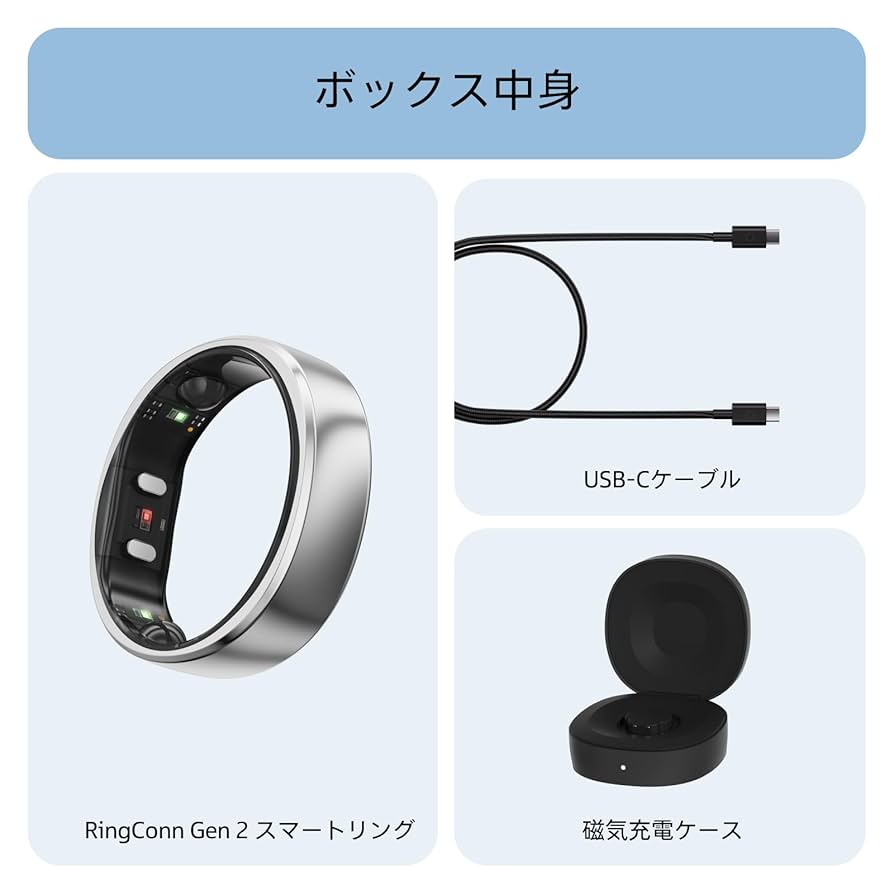 RingConn Gen 1 シルバー サイズ12 充電ドック付き RingConn 第2世代