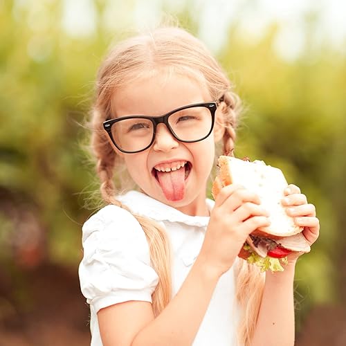 Miniatura 10 de SUNOVELTIES Paquete de 12 gafas de juego de simulación naranjas para niños a granel, regalos de fiesta de cumpleaños para niños y niñas, sin marco