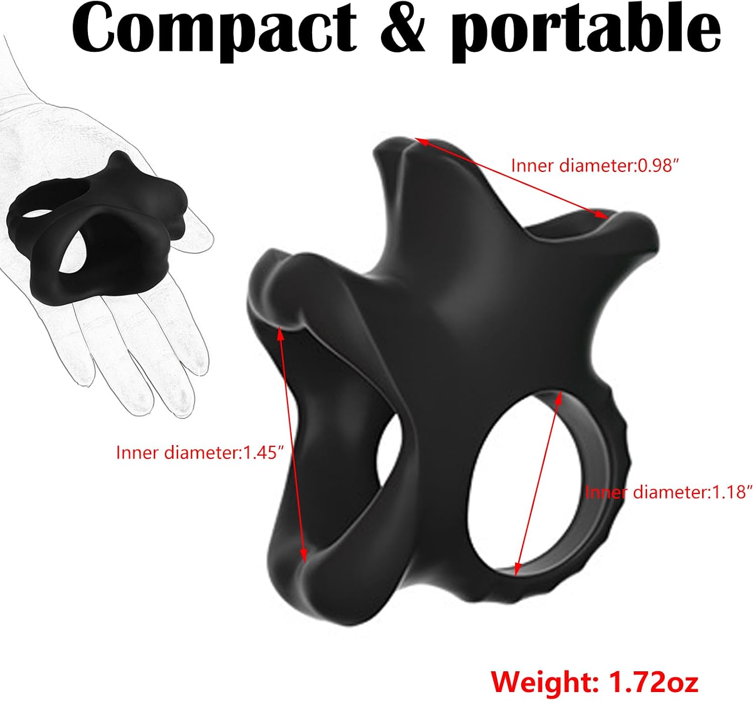 Silicone Cock and Ball Torture Ball Clamps Testicle Toys Stretcher Mens Testicles CBT Toys Cock and Ball Ring Cockring Soft Testicle Crusher CBT Male Penis Rings Chastity Devices Bondage Gear for Men