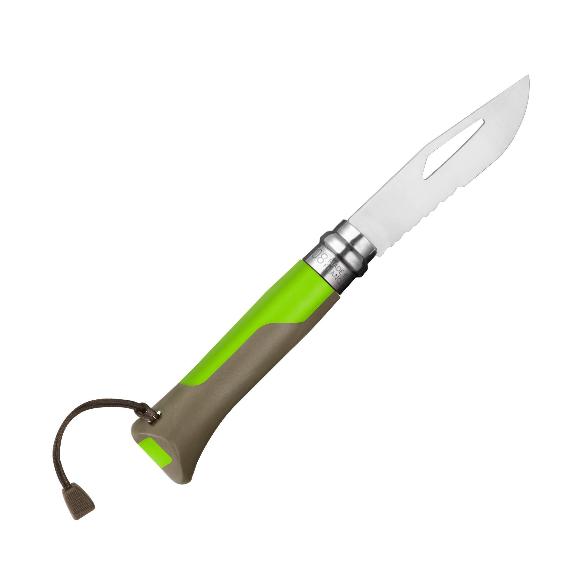 Opinel O001715, Cuchillo N 08 Deportes Al Aire Libre, Verde (Green), M