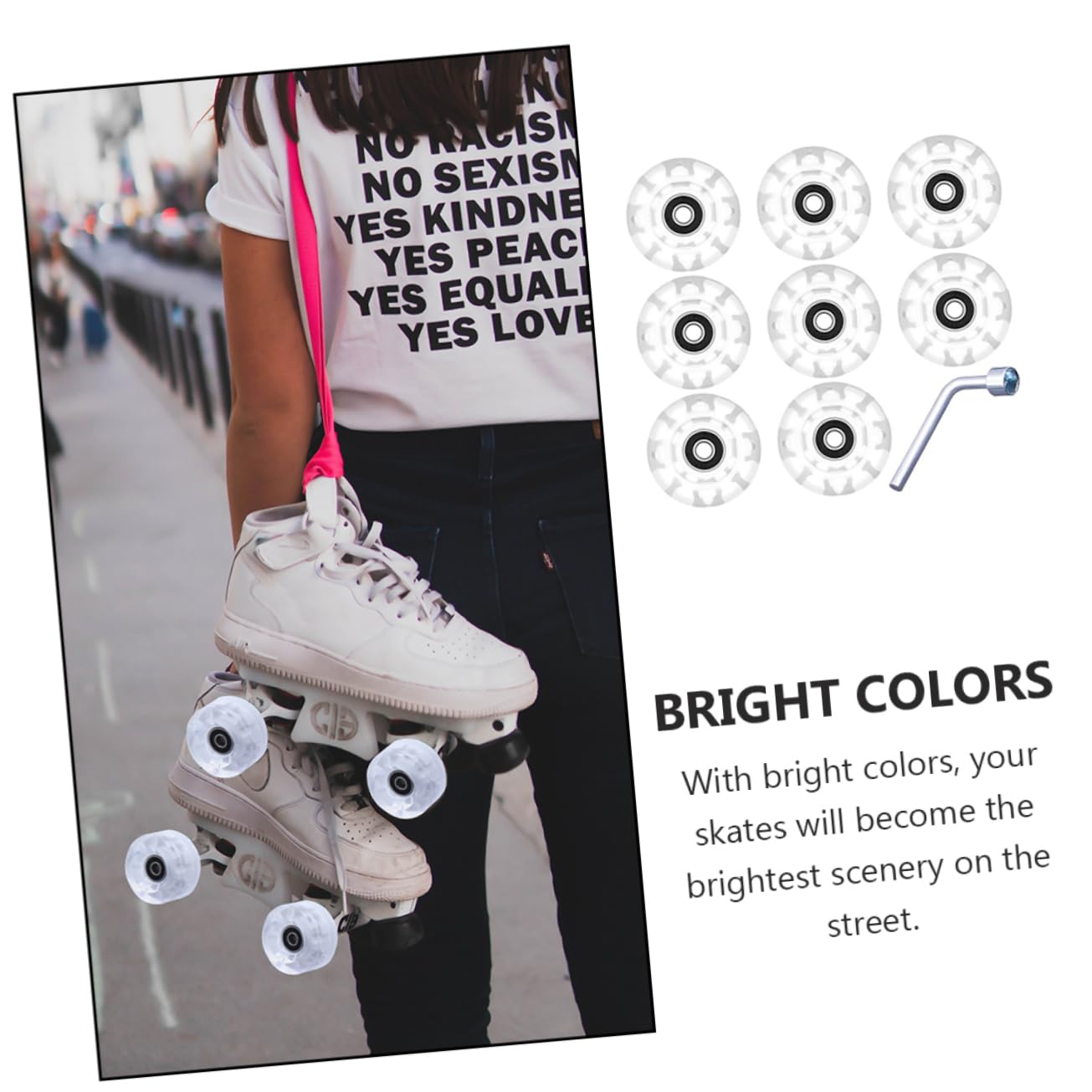 Ruedas de Repuesto para Patines Pu Luminosas 8 Unidades