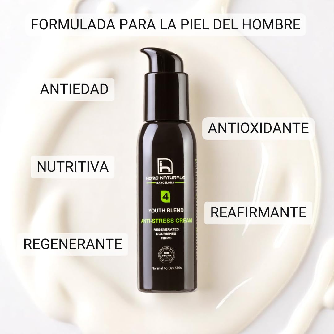 Homo Naturals Detergente Viso + Crema Antirughe - Set Regalo per Uomo - Kit Cura Viso - Cosmetici Maschile - Regali Uomo - Trattamento 100% Naturale e Bio