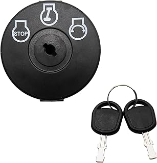 Ignition Switch with Key AM13359 925-04228 3 Position Key Switch 5 Terminal Replacement for Cadet Troy-Bilt Craftsman John Deere MTD
