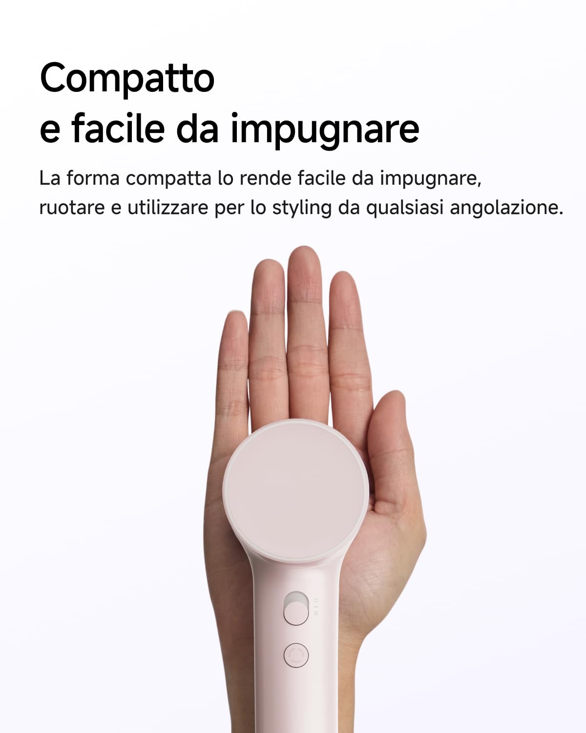 Laifen Air Asciugacapelli, 280g, Fino a 15× Più Veloce, Rosa Pastello | Diffusore e Lisciante, 200M Ioni, 110k rpm, 60dB, 2 Velocità & 5 Temperature, Asciugatira 3min, Modalità Bambino, Viaggio