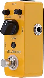 Domary Micro Mini Optical Compressor Amarelo Compressor de Guitarra Elétrica Pedal True Bypass para Band Musician