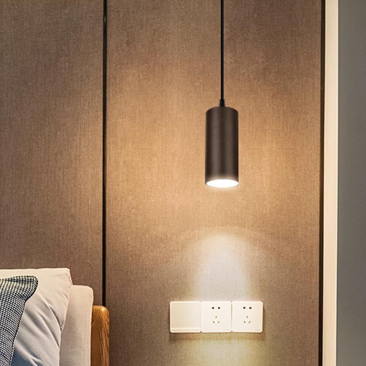 Lampy wiszące Czarny cylindryczny 7W LED Reflektor restauracyjny Wyspa kuchenna Oprawy sufitowe Lampa wisząca Lada barowa Nastrojowy żyrandol do przedpokoju sypialni