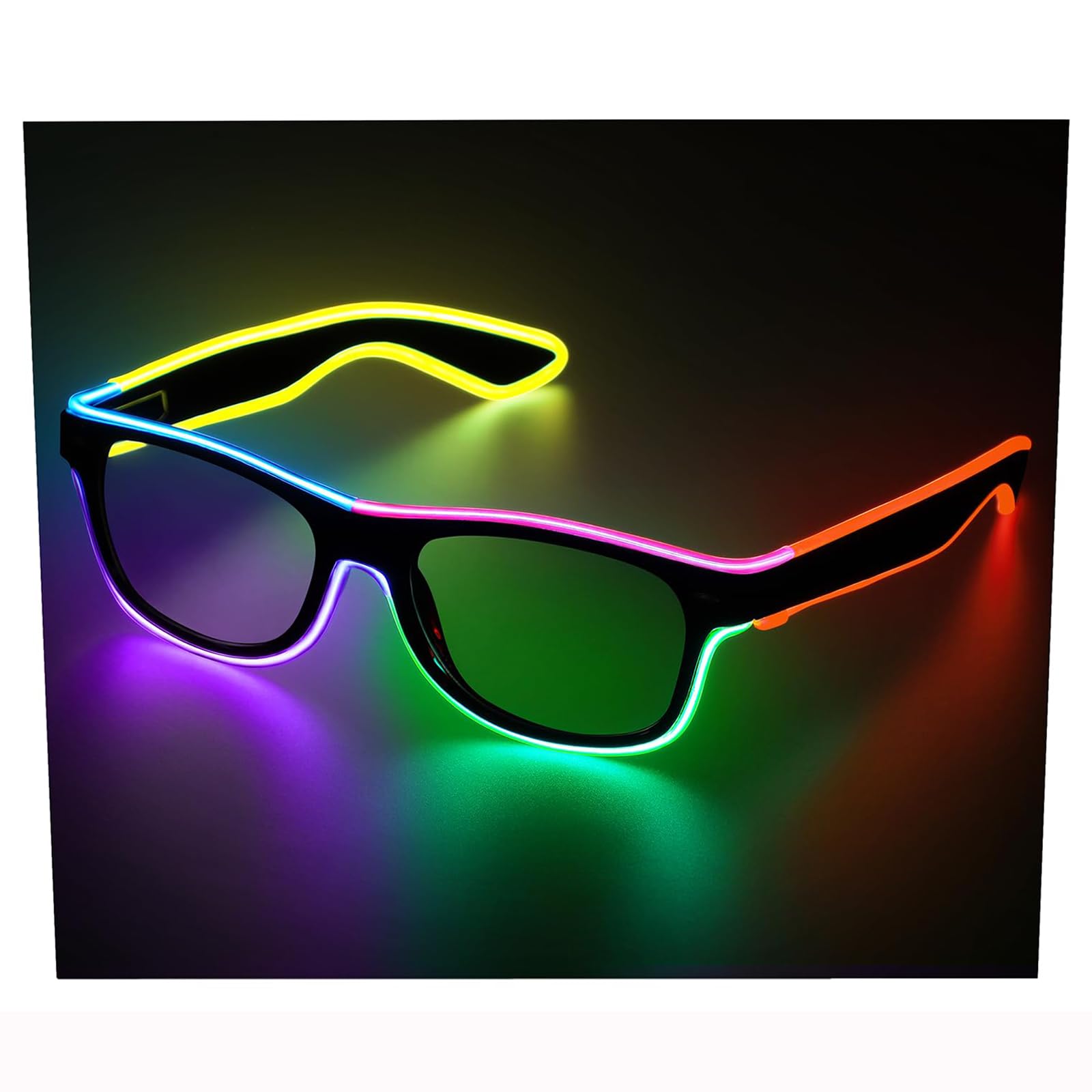 Lunettes LED Lumineuses – 7 Couleurs, 4 Modes Clignotants, Pour Fête, Halloween, Concert, Cosplay