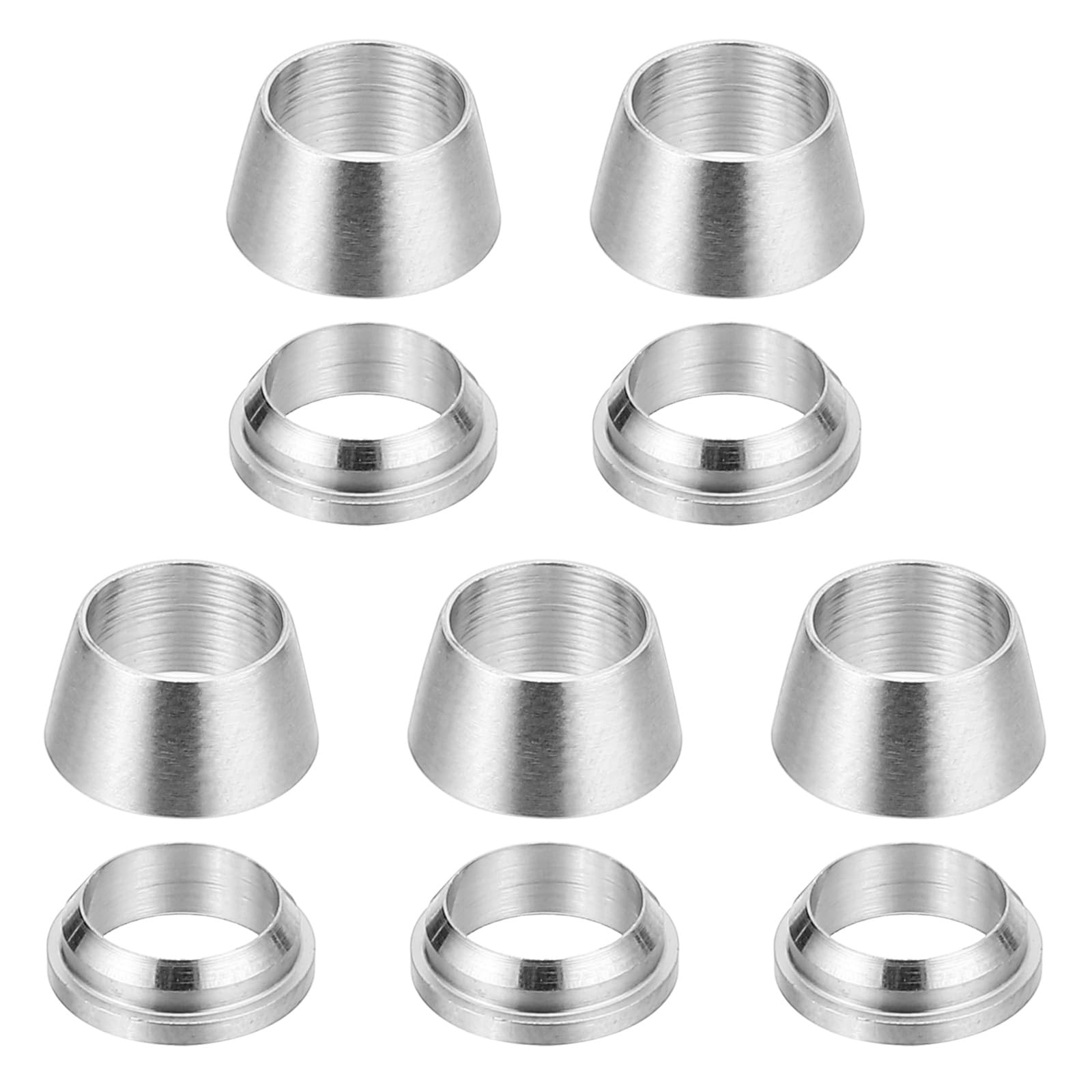 PATIKIL 1/4"" Tube OD 304 Stainless Steel Compression Tube Fitting Sleeve, 5 Pack Double Ferrule Ring Tubing Fitting Assortment Kit, Silver, 0.25 Inch
