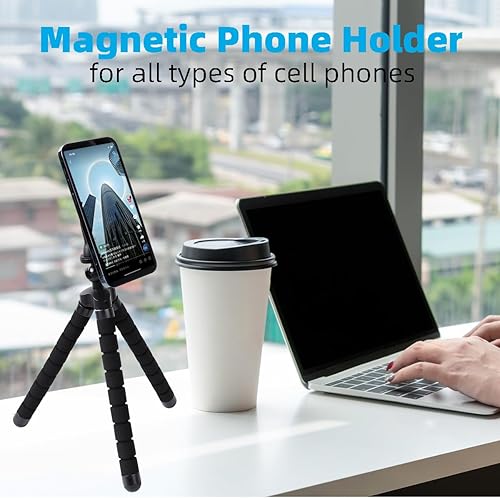 Miniatura 2 de Magsafe - Soporte de trípode magnético para iPhone 15141312, soporte de trípode flexible para teléfono con control remoto inalámbrico para grabación