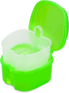 Colorful Plastic Dental Orthodontic Retainer Container Cleaning Case,Denture Bath Box Case Cup Holder Travel, Mouthguard Storage Soaking Case