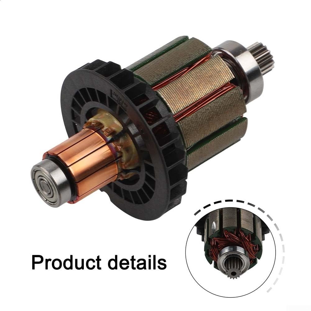 Armature 619583-5 619380-9 Compatible avec DDF482 DHP482 DHP482RAE DHP482Z DDF482RME DHP482RME DHP482RME Métal usiné antirouille résistant à l'usure OEM pour perceuse sans fil 18 V
