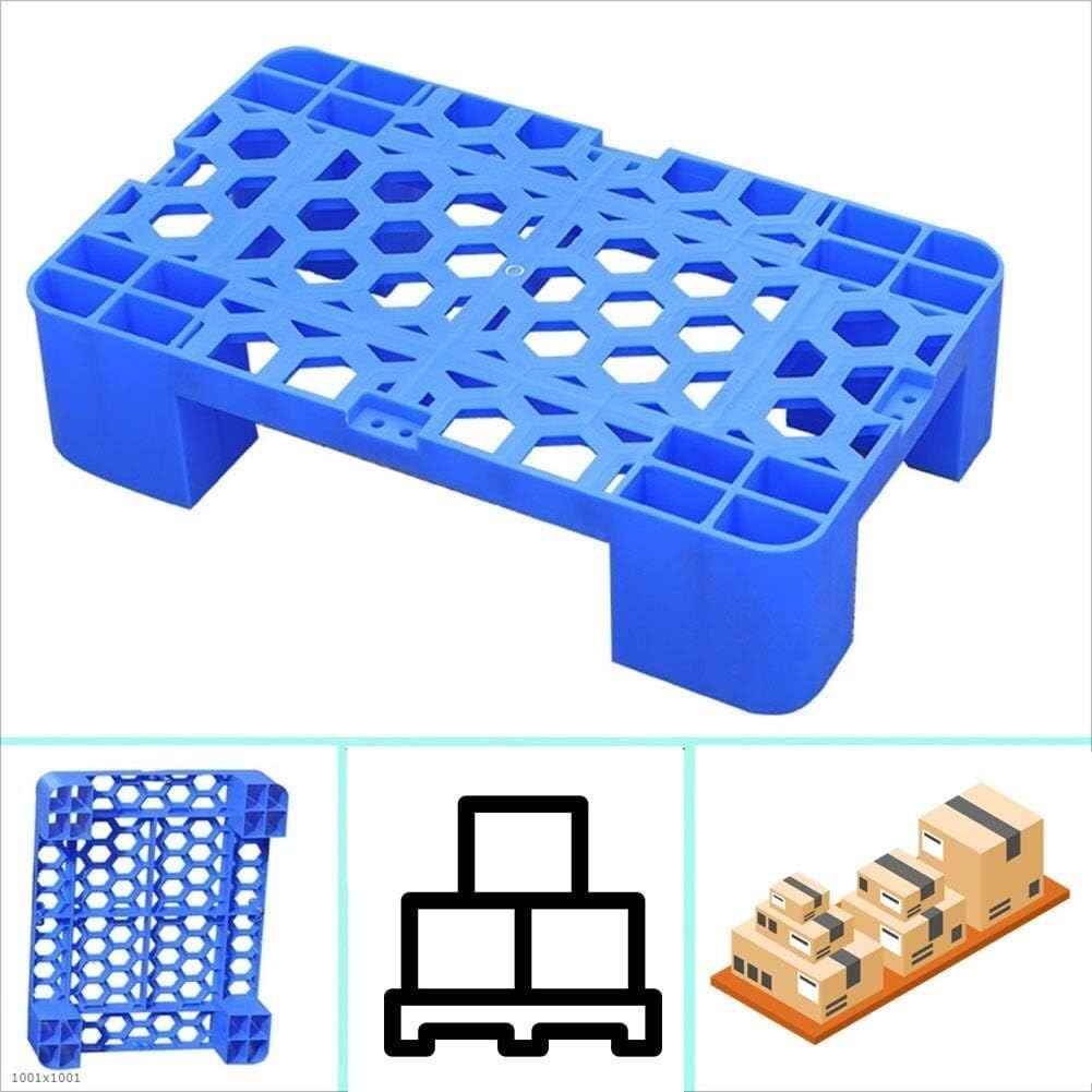 Material nuevo de alta capacidad de carga Estantería de almacenamiento de paletas de plástico de cuatro patas de malla resistente for jardín, interior, portátil, 3 tamaños(Blue-1pack,30x50x12cm)